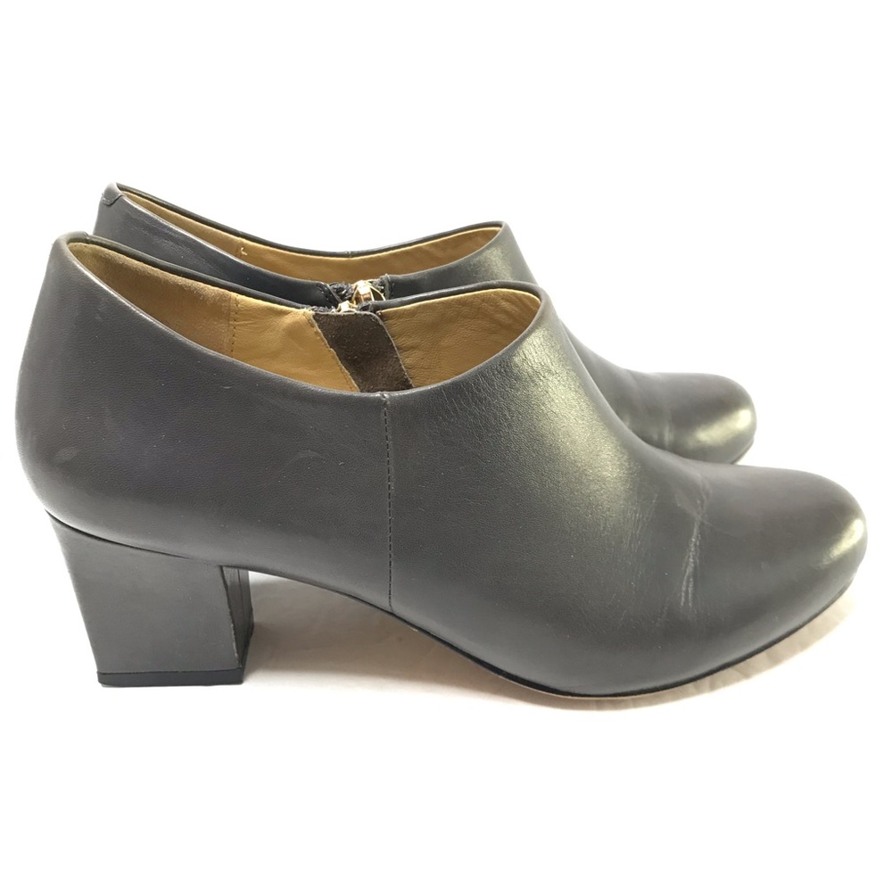 TROTTERS Vintage Gray Block Heel Low Bootie Size 7.5 W Zip Side